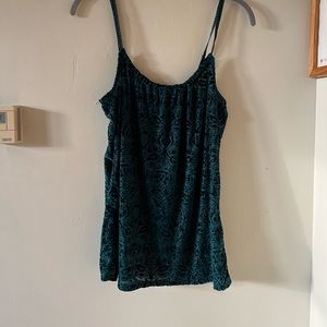 SOLD Green velvet/sheer top!